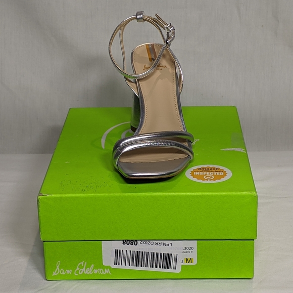 NEW Sam Edelman Kia Silver Nappa Dress Sandal Sz 7.5 silver - Picture 4 of 4